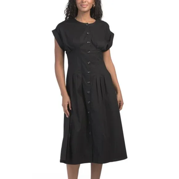 CALVIN KLEIN Cinched Waist Midi Dress - Picture 2 of 4